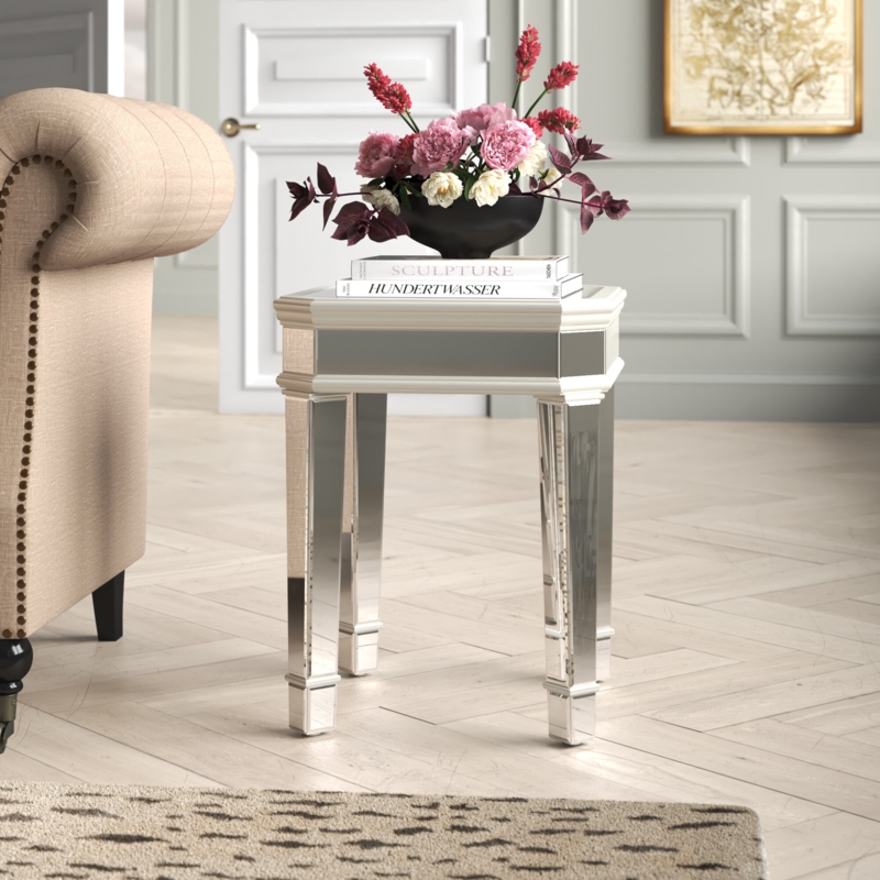 Glamorous Mirrored End Table