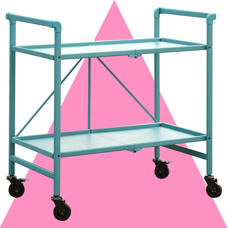 Barton Hashtag Home Bar Cart with Metal Outer Material