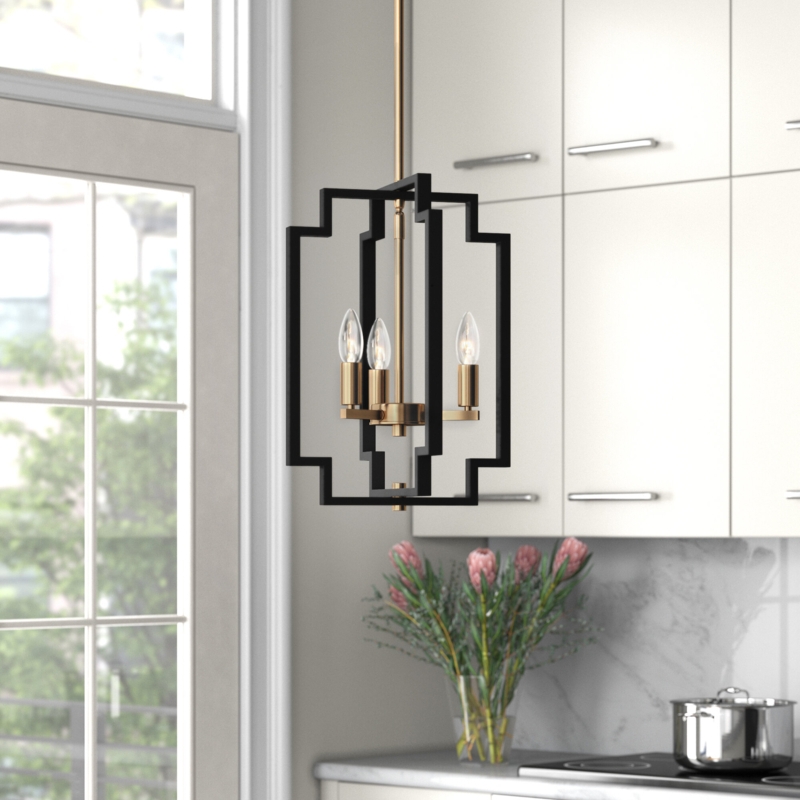 3-Light Rectangular Statement Chandelier