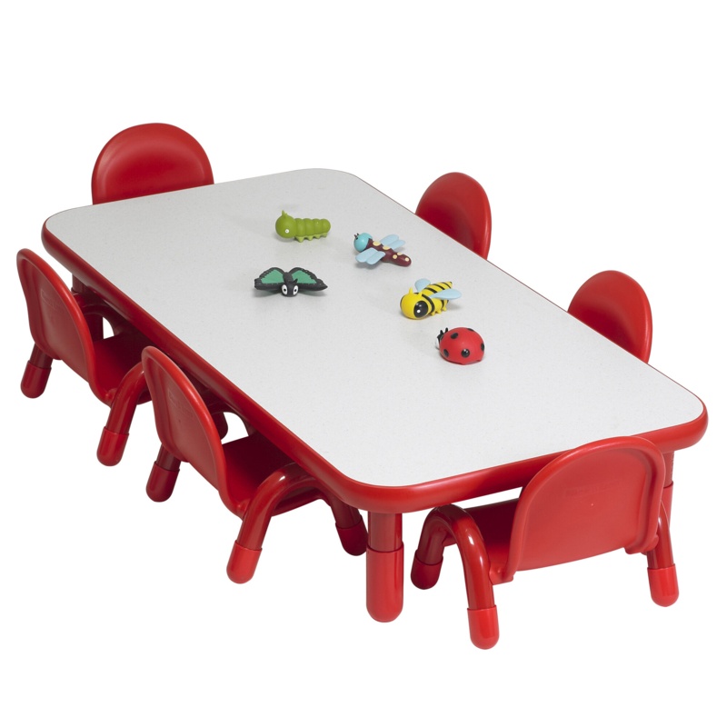 Baseline Kids 7 Piece Rectangular Play / Activity Table and Chair Set