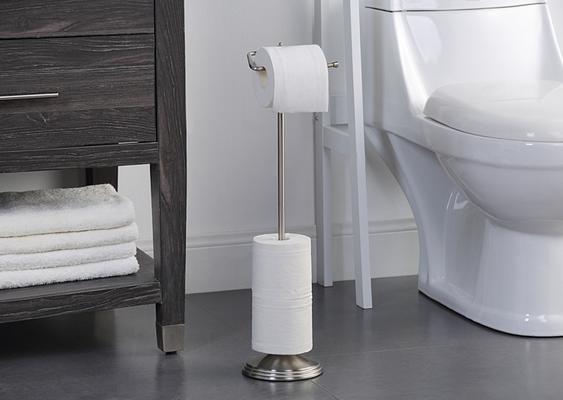 Bathroom Free Standing Toilet Paper Holder with Reserve Function