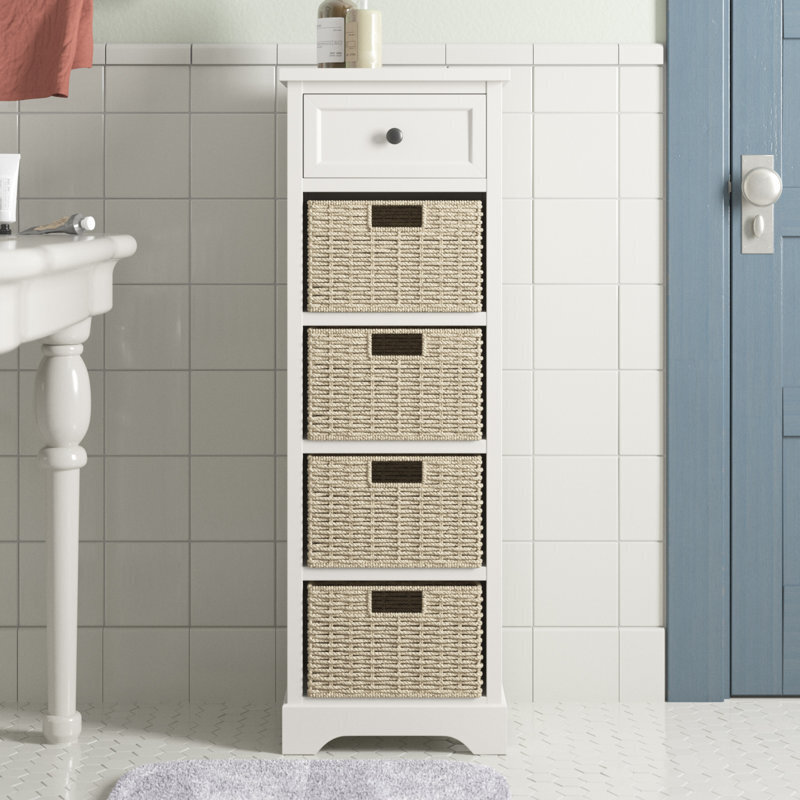 Bathroom vanity tower with baskets