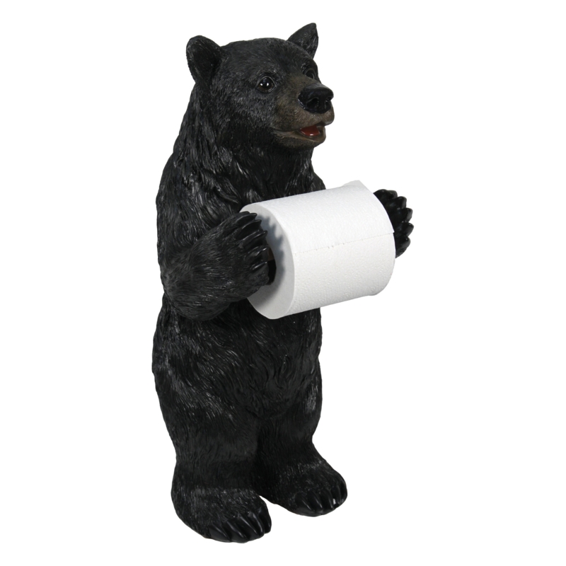 Bear Toilet Paper Holder with Mounting Hardware