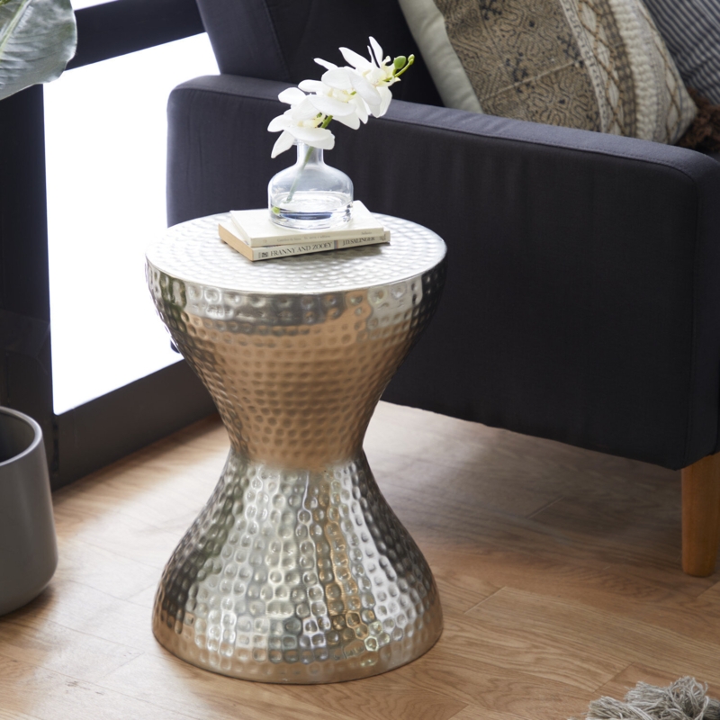 Hammered Iron Accent Table