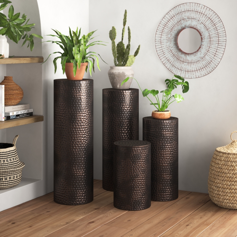 Industrial Pedestal Table Set of 4