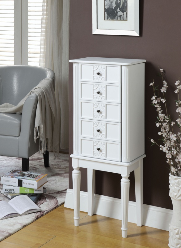 Elegant Jewelry Armoire with Mirror