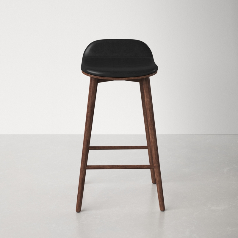 Modern Low-Back Wooden Stool