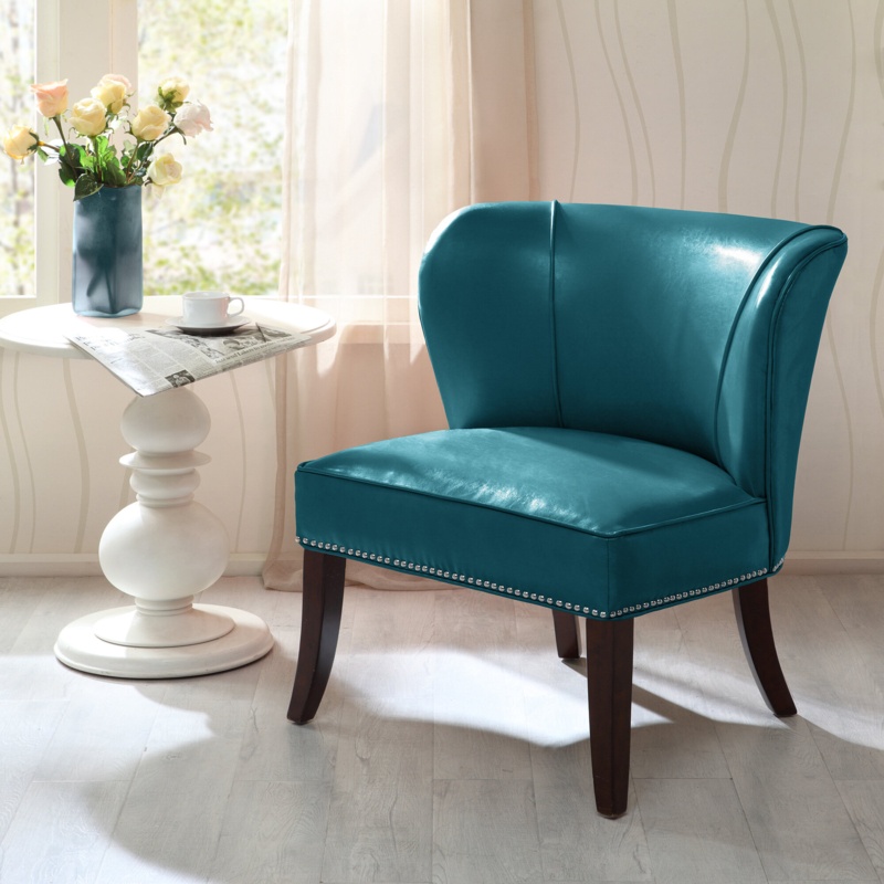 Beesley Faux Leather Armless Accent Chair