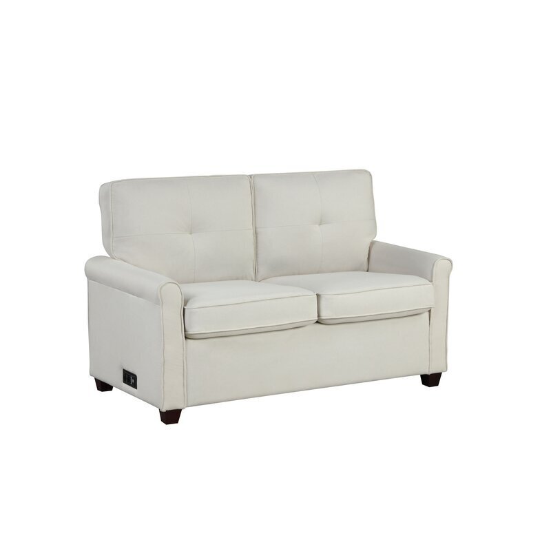 Beige Foldable Sofa Bed