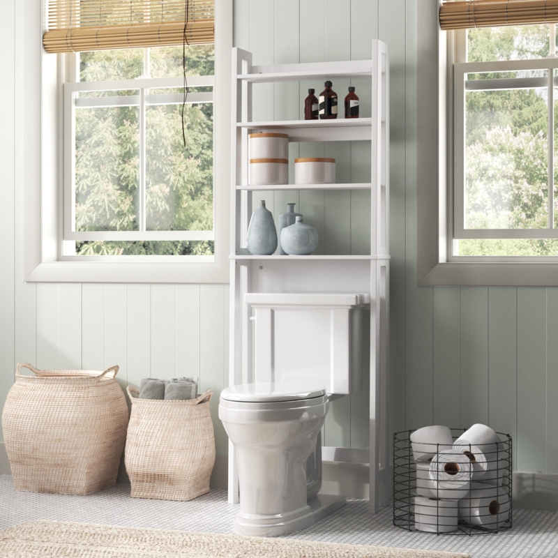 Coastal Farmhouse Over-the-Toilet Storage Cabinet