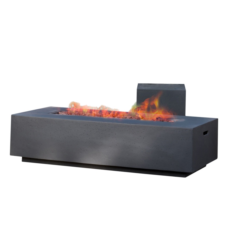 Belle 15'' H x 56'' W Concrete Propane Outdoor Fire Pit Table