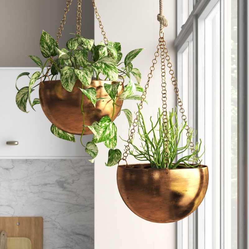 Benally Iron Hanging Planter Set