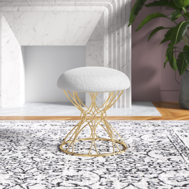 Geometric Gold Vanity Stool