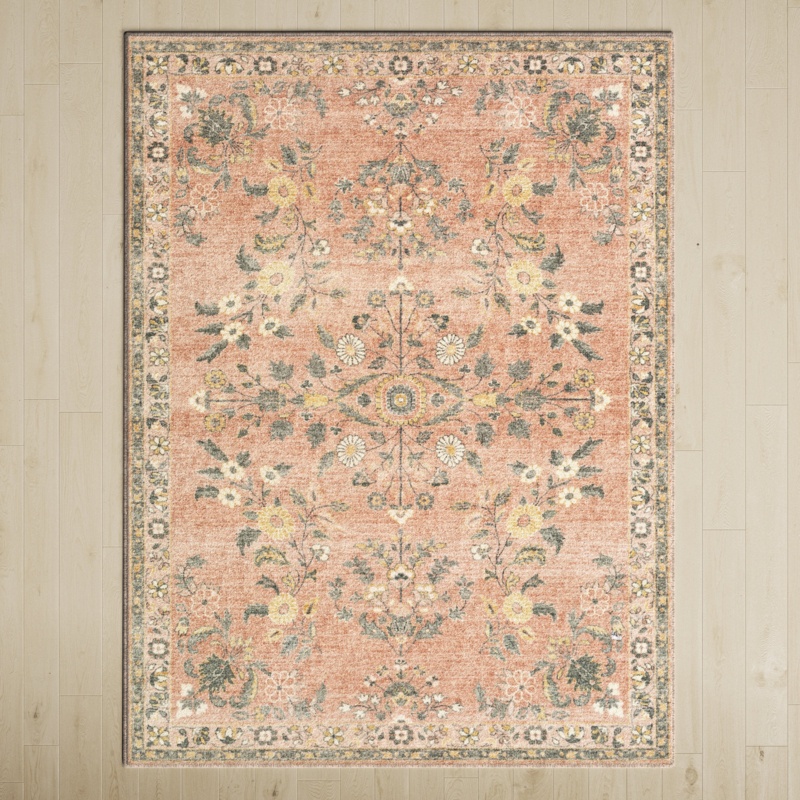 Berger Machine Woven / Power Loomed Performance Cream/Pale Pink/Wheat/Sage/Gray Rug
