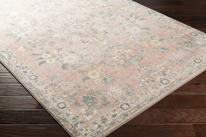 Berger Machine Woven / Power Loomed Performance Cream/Pale Pink/Wheat/Sage/Gray Rug