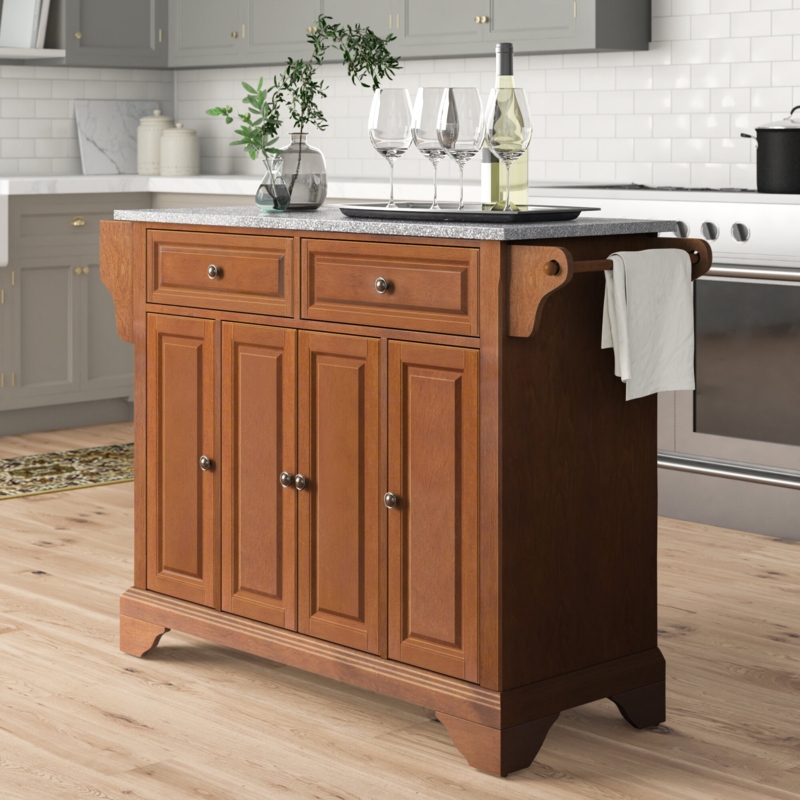 Classic Kitchen Island with Granite Top