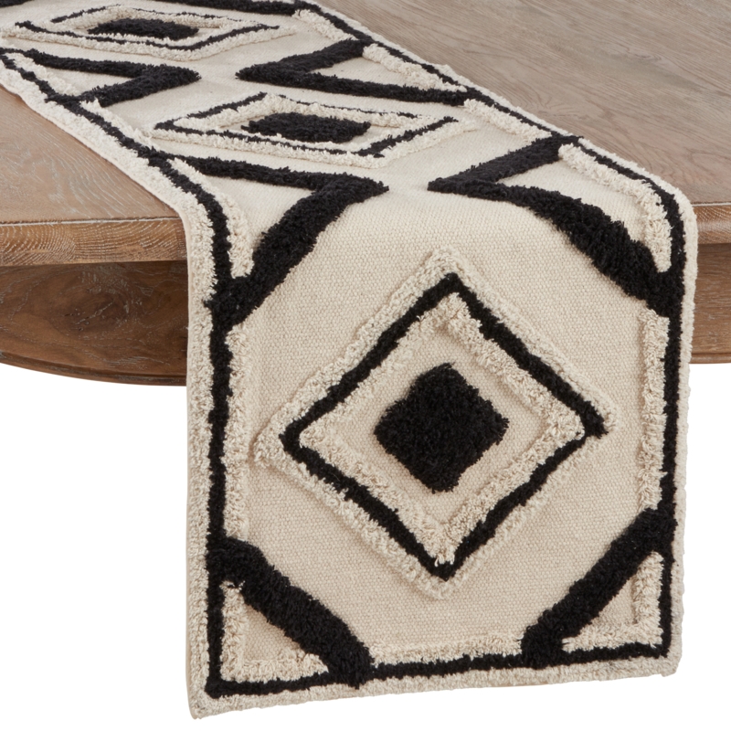 Geometric Diamond Shag Runner