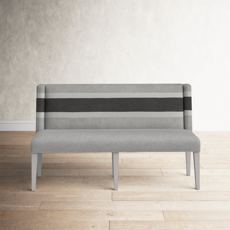Versatile Banquette with Elegant Striped Upholstery
