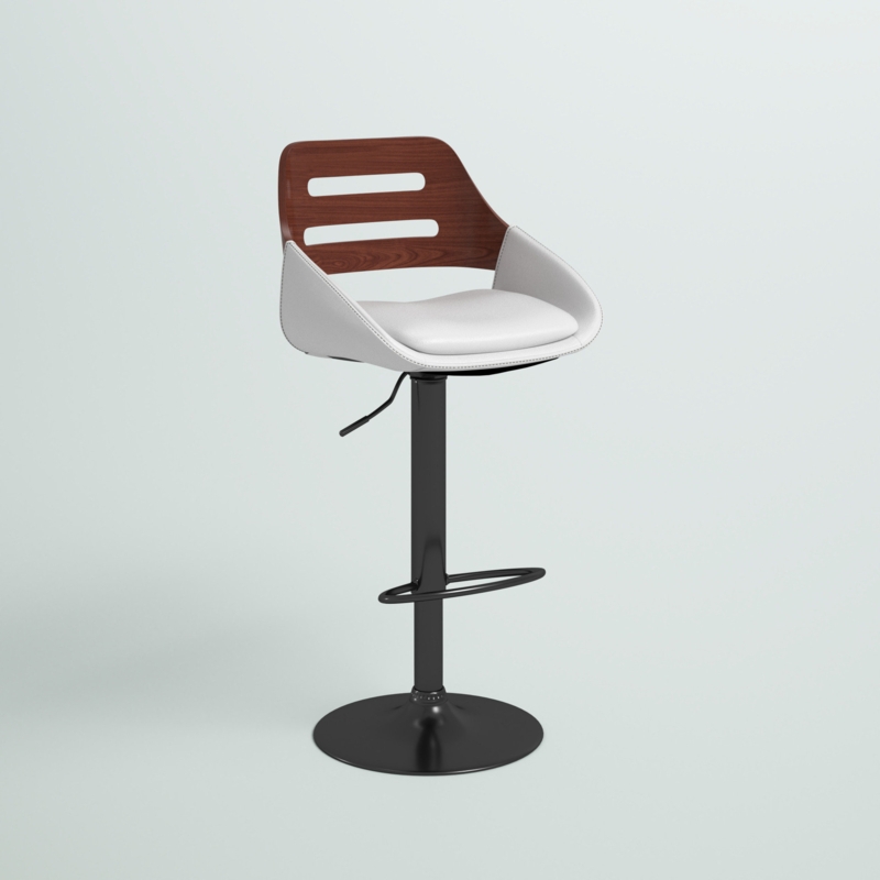 Swivel Bar Stool with Sculptured Back