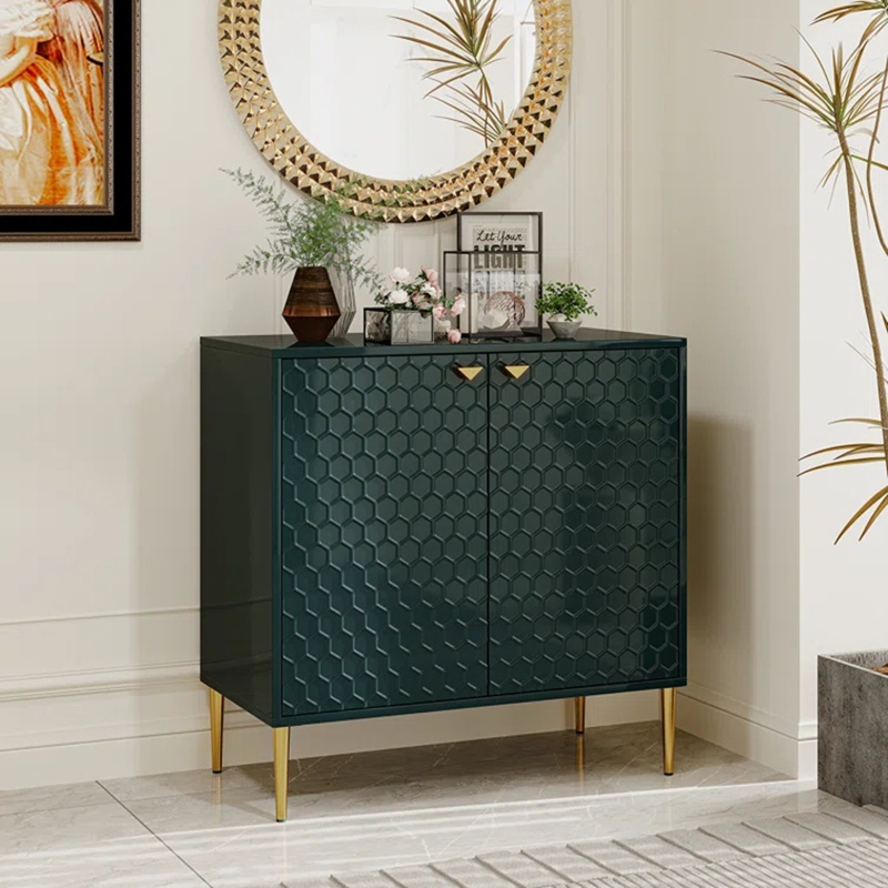 Bima 32'' Tall Stainless Steel 2 - Door Accent Cabinet