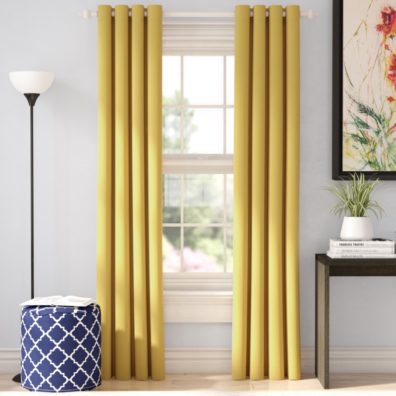Bingaman Polyester Blackout Curtain Pair