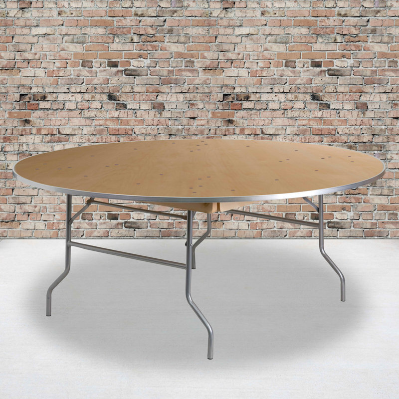 Birchwood Circle Folding Table with Metal Legs