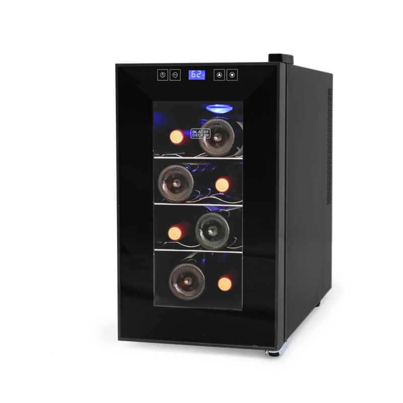 Black + Decker 10.24'' width 8 Bottle Single Zone Freestanding Wine Refrigerator