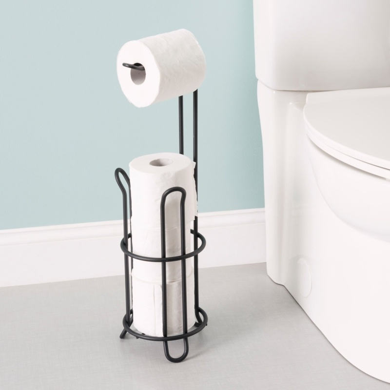 Black Free Standing Toilet Paper Holder