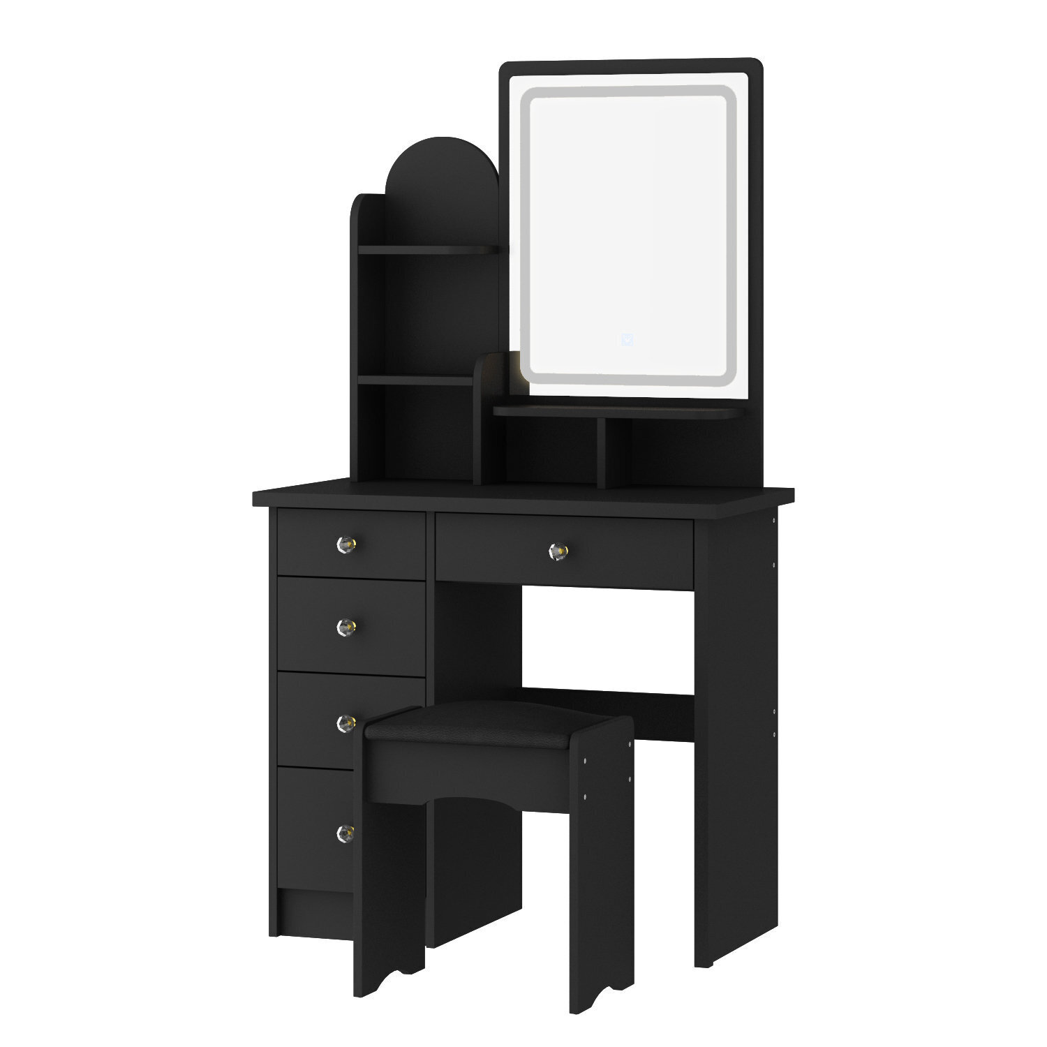 Black Vanity Desk With Mirror