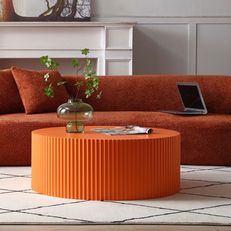 Handcrafted Relief Round Coffee Table