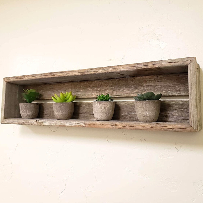 Rustic Reclaimed Wood Shadowbox Shelves