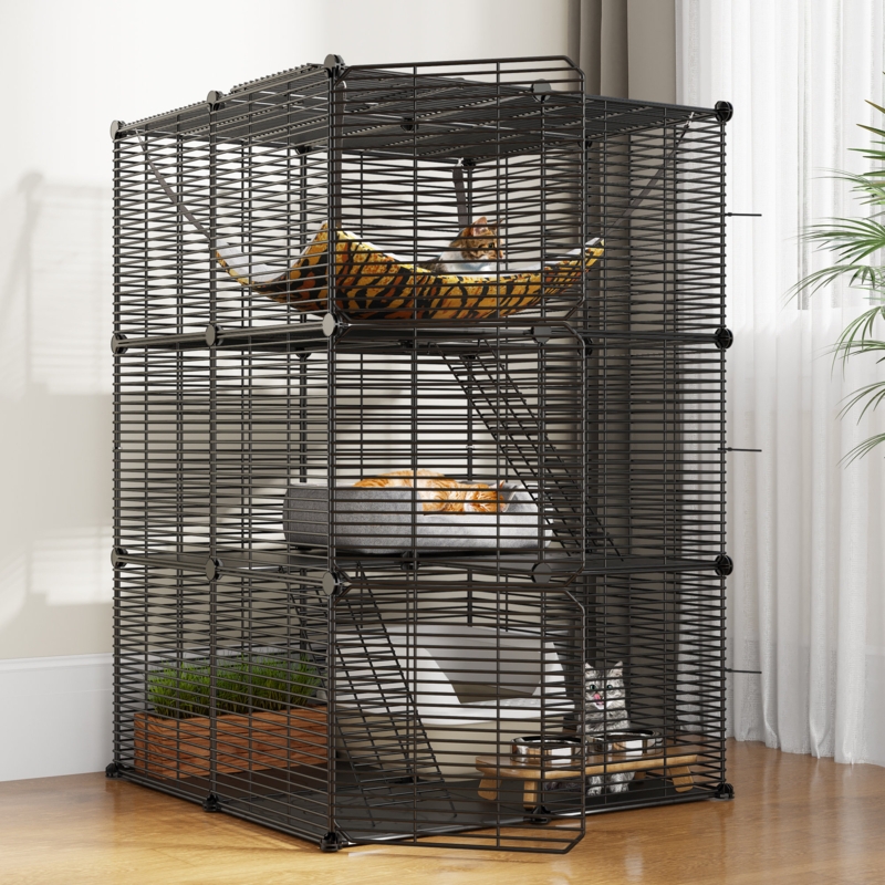 Multi-Level Cat Playpen with Hammock