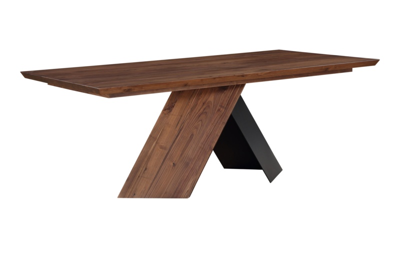 Boran 80'' Walnut Solid Wood Dining Table