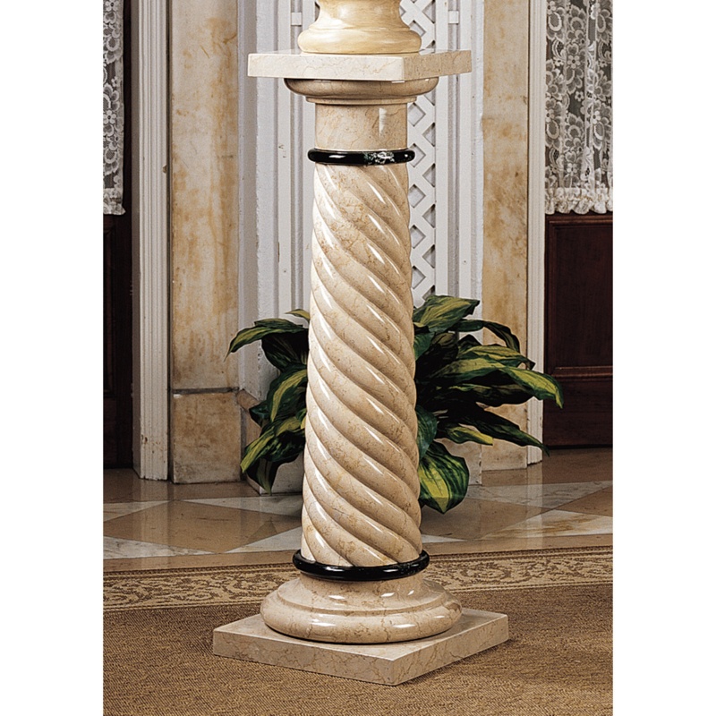 Bottochino Square Pedestal Marble Plant Stand