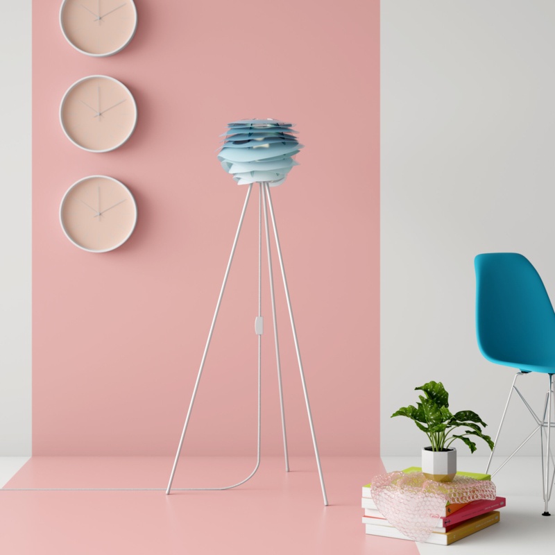Bourdon 51" Tripod Blue Floor Lamp