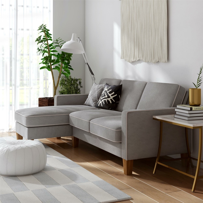 Reversible Sofa & Chaise with Chenille Fabric