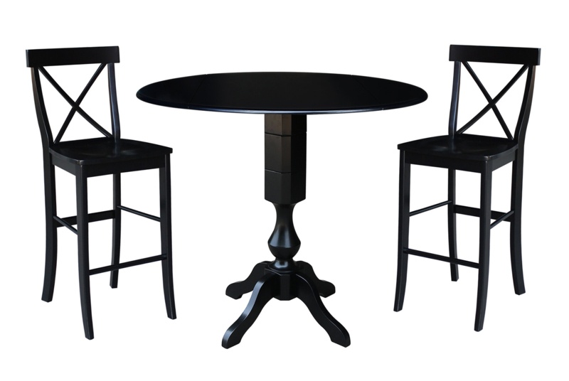 Boyland Bar Height Drop Leaf Solid Wood Dining Set