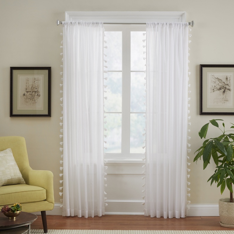 Brackett 100% Cotton Semi-Sheer Curtains / Drapes Panel