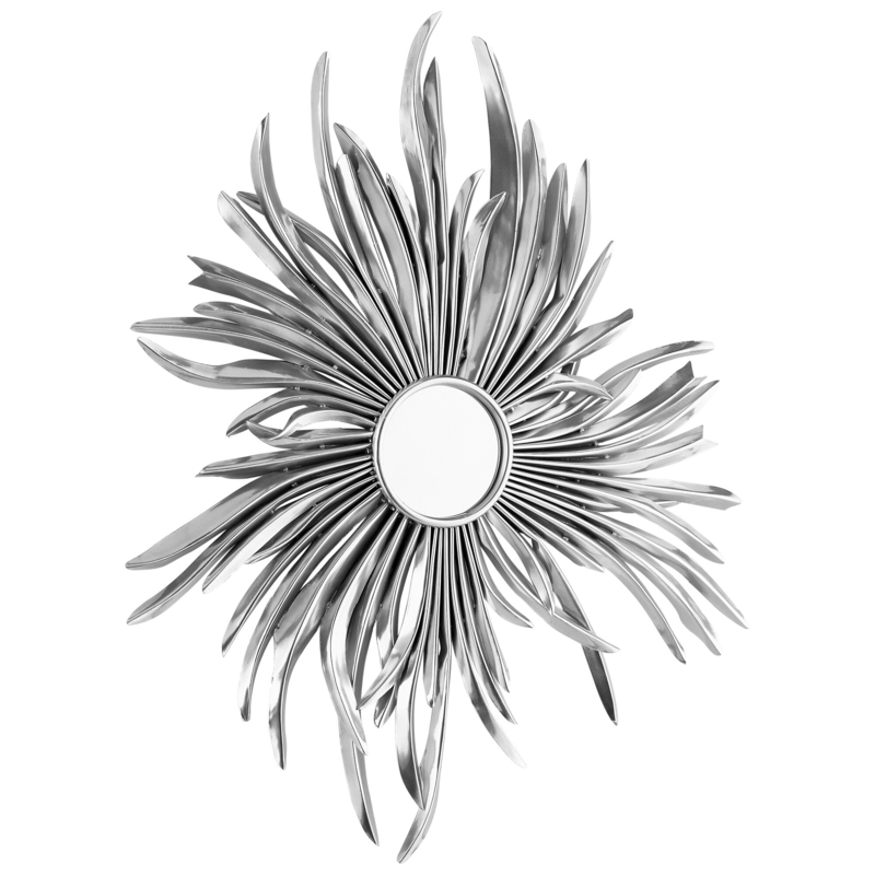 Sunflower-Inspired Classic Silver Mirror
