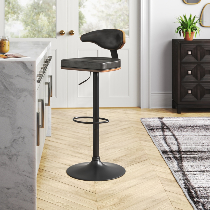 Sleek Two-Tone Bar Stool with Swivel Seat