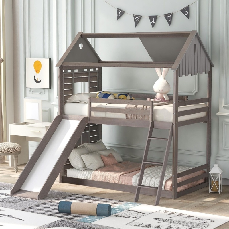 Brenner Twin Over Twin Solid Wood Standard Bunk Bed by Harper Orchard