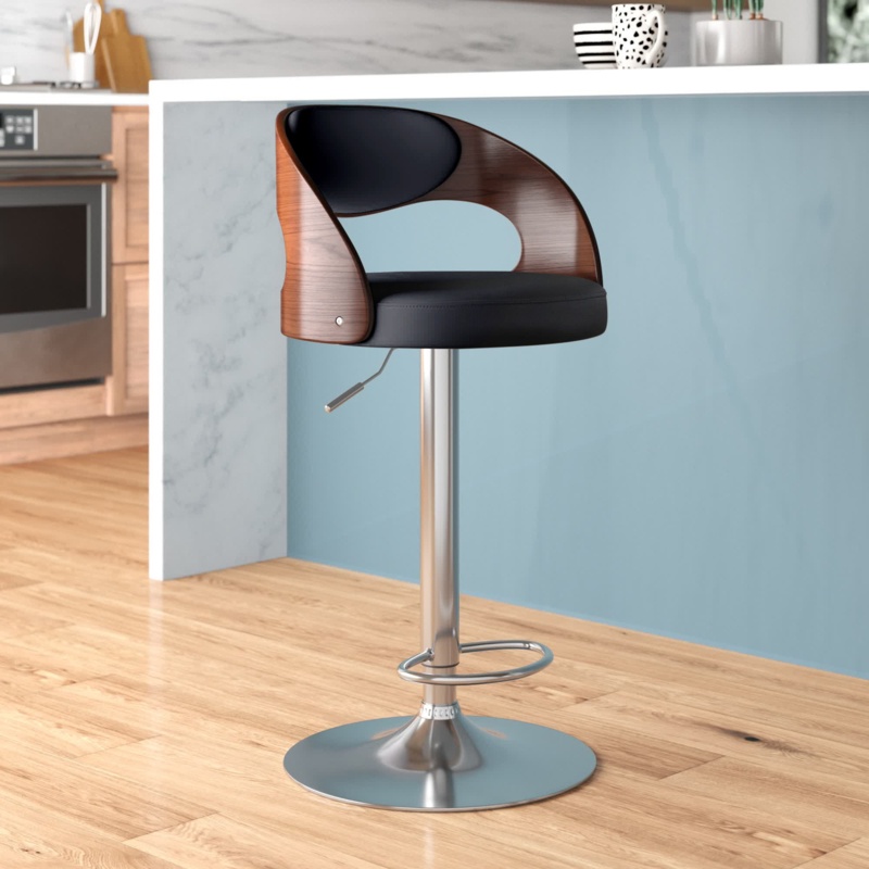 Brewton Swivel Adjustable Height Bar Stool