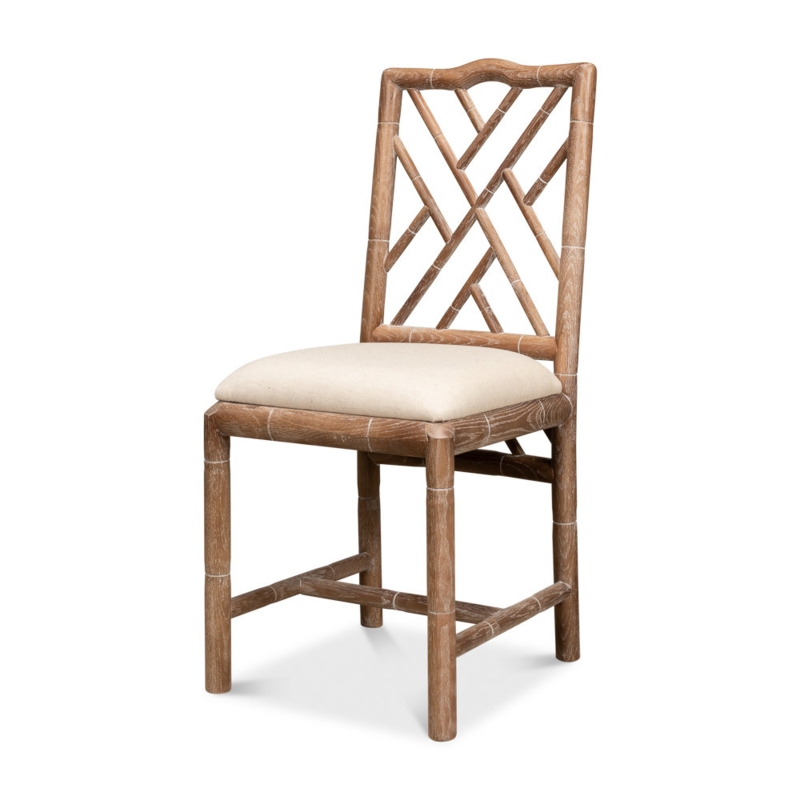 Oak Faux Bamboo Side Chair