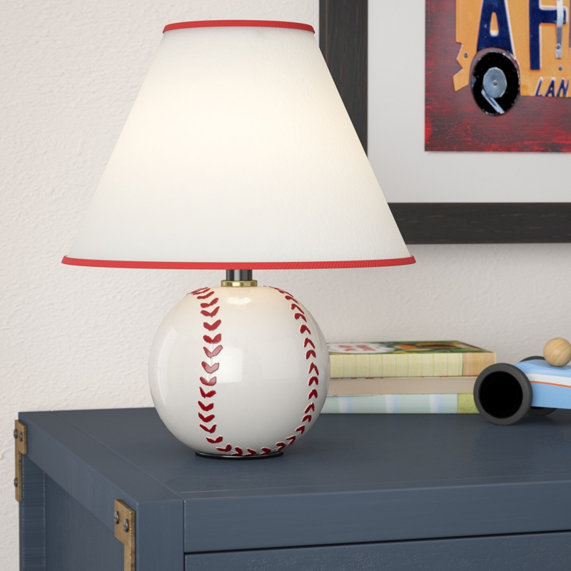 Baseball-Themed Ceramic Table Lamp