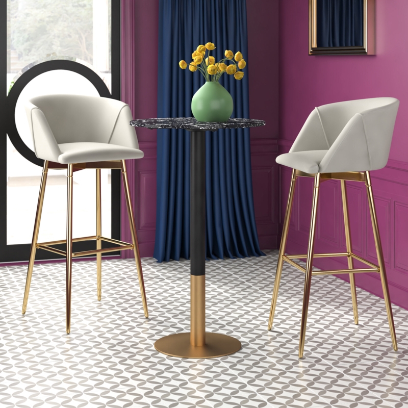 Modern Marble Top Bar-Height Dining Table