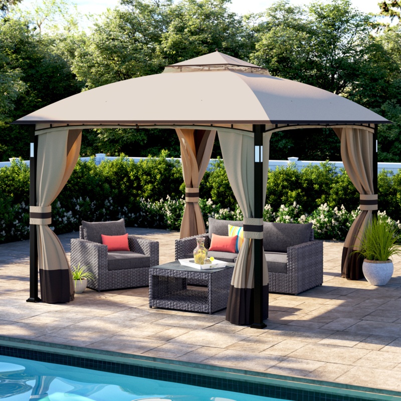 Brodbeck 156.7" W x 132.7" D Steel Patio Gazebo
