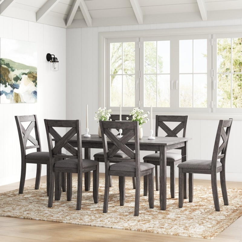 7-Piece Weathered Gray Dining Set