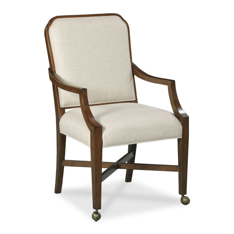 Brooks Linen Arm Chair in Repel Stainguard Linen/Bordeaux