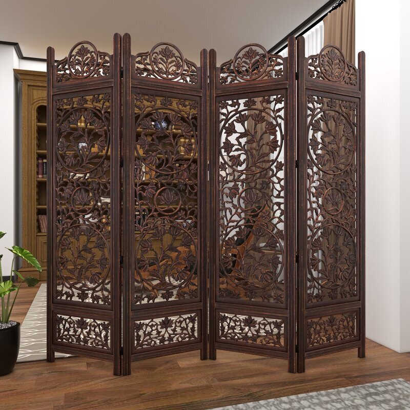 Brown Dressing Screen Vintage
