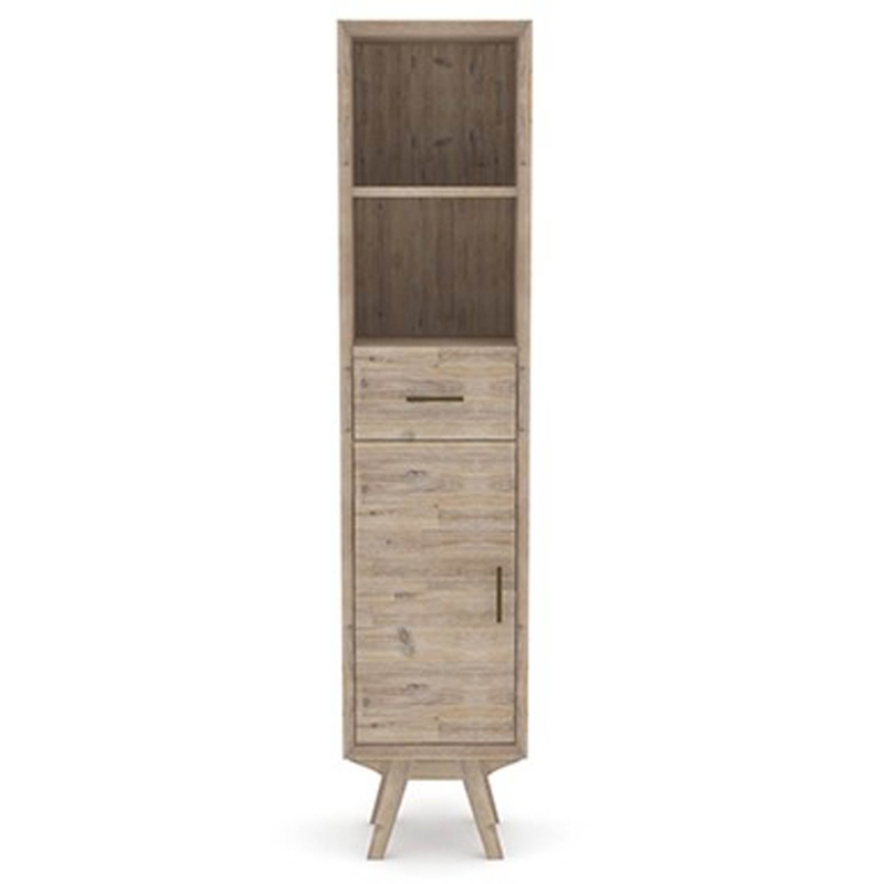 Coastal Modern Acacia Wood Storage Column